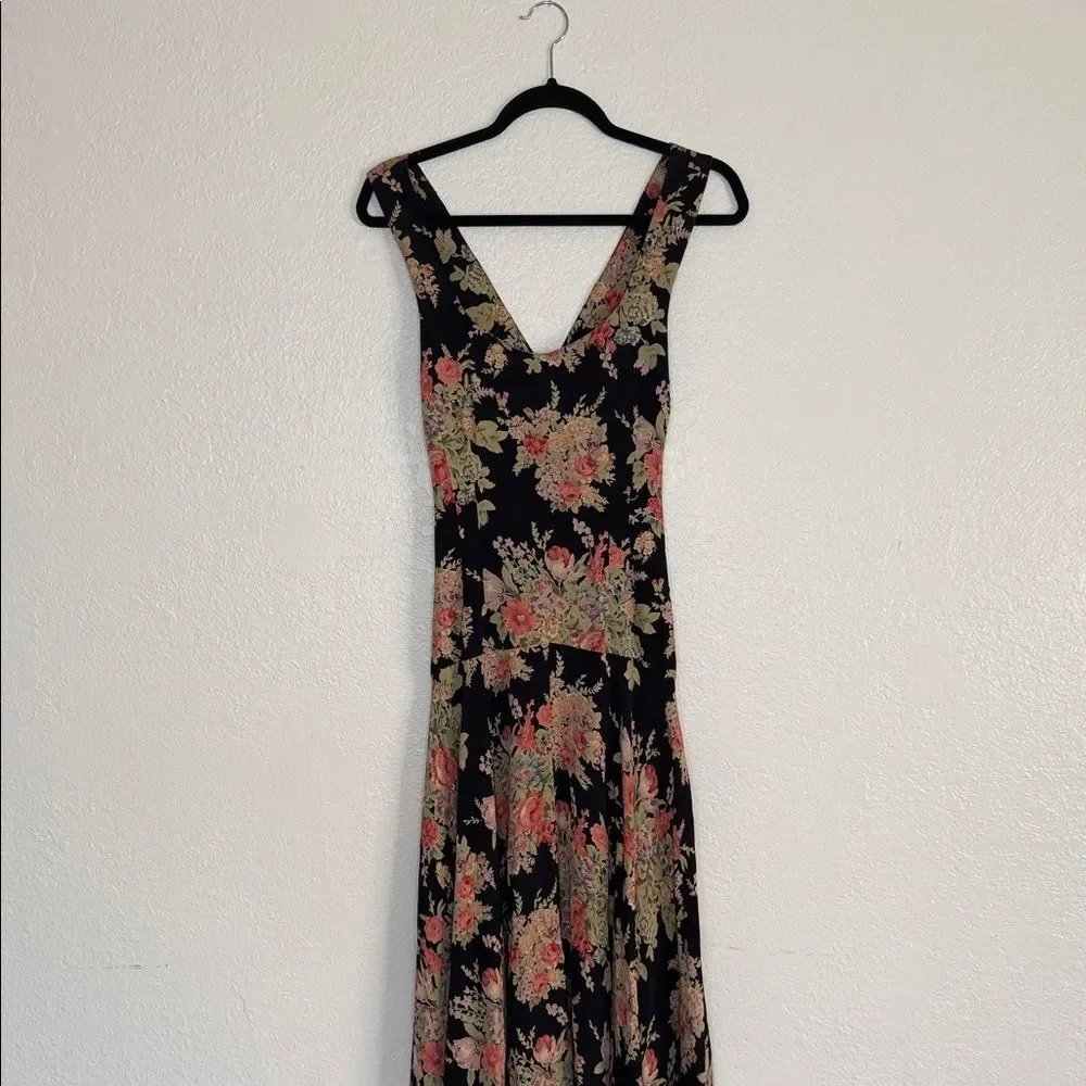 Vintage y2k Nanette Lepore Floral boho cottagecore fairycore tea Maxi Dress - Picture 4 of 14
